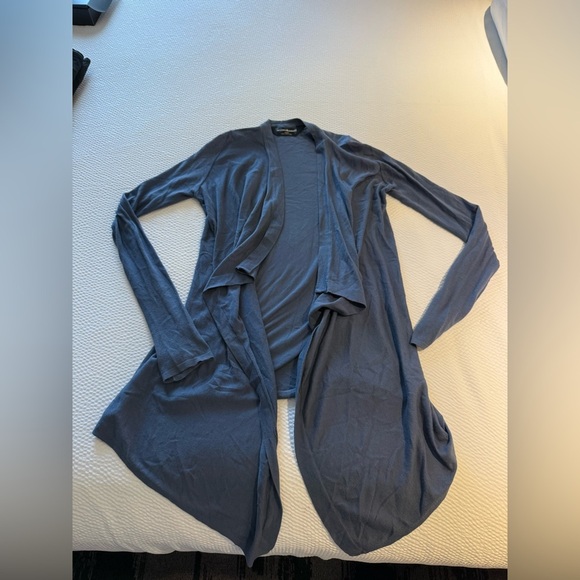 Norma Kamali Blue Drape Open Front Cardigan, Size XS - Picture 1 of 6